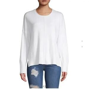 French Connection NWOT Women's Baby Soft Della Vhari Long Sleeve White Sweater L